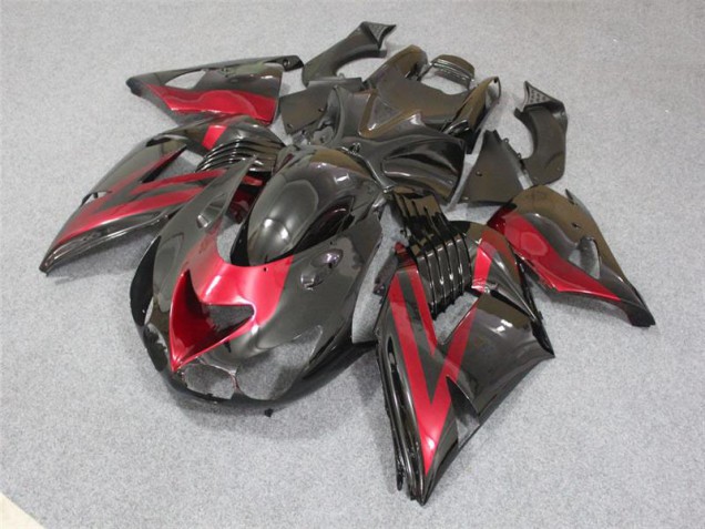 ABS Carenado Motocicleta Kawasaki ZX14R ZZR 1400 06-11 - Negro Rojo ABS Carenado Motocicleta Kawasaki ZX14R ZZR 1400 06-11 - Negro Rojo