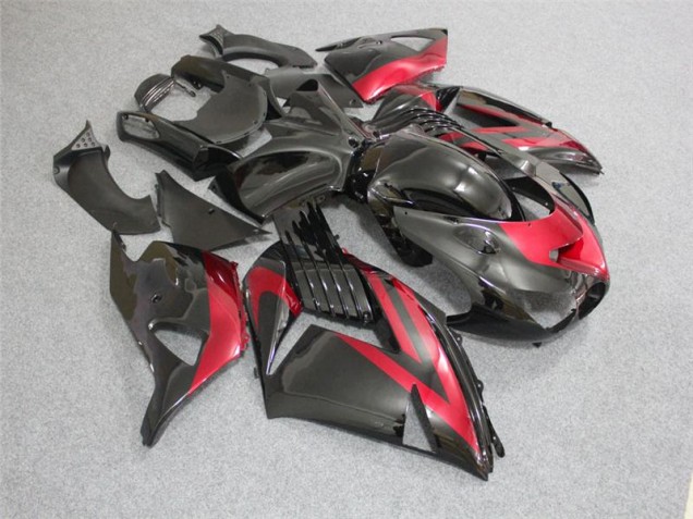 ABS Carenado Motocicleta Kawasaki ZX14R ZZR 1400 06-11 - Negro Rojo ABS Carenado Motocicleta Kawasaki ZX14R ZZR 1400 06-11 - Negro Rojo