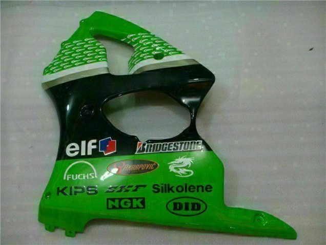 ABS Carenado Motocicleta Kawasaki ZX6R 00-02 - Verde Negro ABS Carenado Motocicleta Kawasaki ZX6R 00-02 - Verde Negro