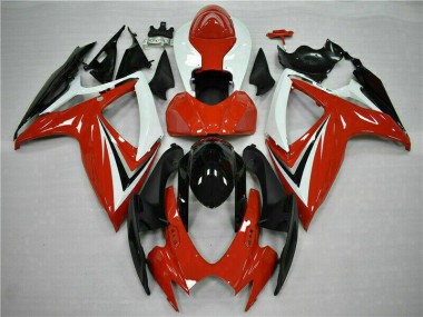 ABS Carenado Motocicleta Suzuki GSXR 600 / 750 K6 06-07 - Rojo Blanco