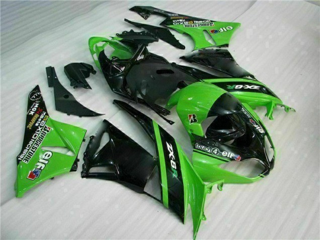 ABS Moto Plástico Kawasaki ZX6R 09-12 - Verde Negro ABS Moto Plástico Kawasaki ZX6R 09-12 - Verde Negro