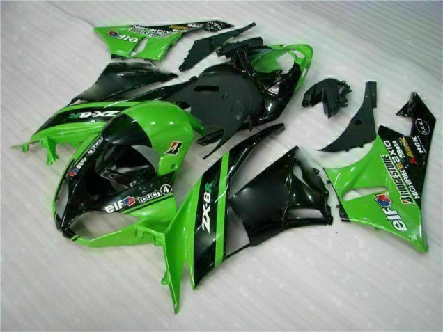 ABS Moto Plástico Kawasaki ZX6R 09-12 - Verde Negro ABS Moto Plástico Kawasaki ZX6R 09-12 - Verde Negro