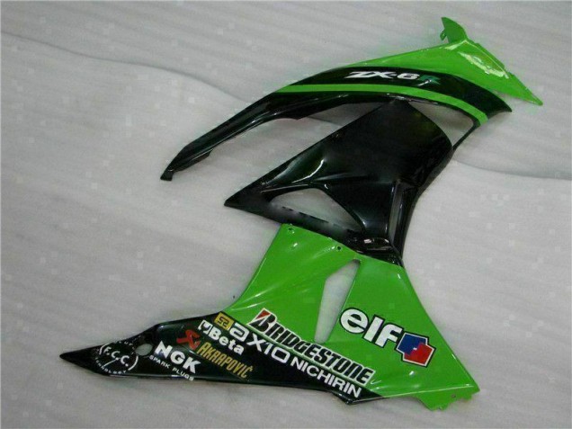 ABS Moto Plástico Kawasaki ZX6R 09-12 - Verde Negro ABS Moto Plástico Kawasaki ZX6R 09-12 - Verde Negro