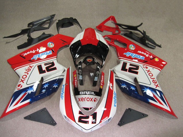 Carenado Moto Ducati 1098 07-14 - Rojo Blanco Breil Xerox 21