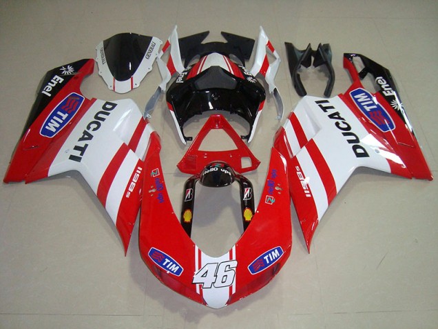 Carenado Moto Ducati 1098 07-14 - Rojo Blanco Tim 46 Carenado Moto Ducati 1098 07-14 - Rojo Blanco Tim 46