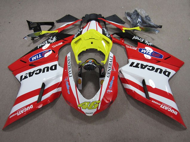 Carenado Moto Ducati 1098 848 07-14 - Rojo Blanco Generali 46 Carenado Moto Ducati 1098 848 07-14 - Rojo Blanco Generali 46