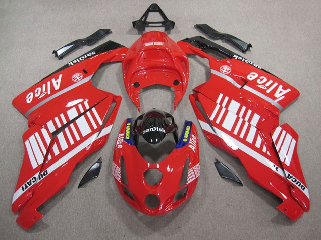 Carenado Moto Ducati 749 05-06 - Rojo Blanco Alice Sandisk Carenado Moto Ducati 749 05-06 - Rojo Blanco Alice Sandisk