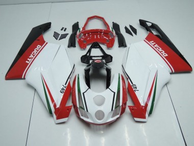 Carenado Moto Ducati 749 999 03-04 - Blanco Rojo con Cola Open
