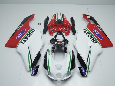Carenado Moto Ducati 749 999 05-06 - Blanco Rojo Enel