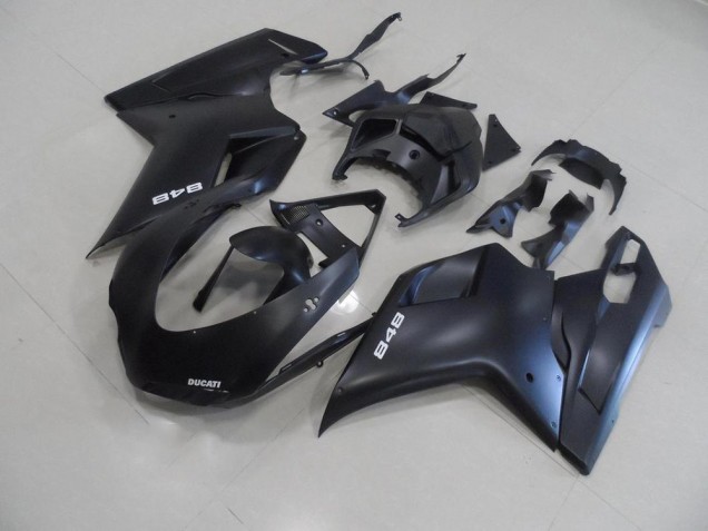 Carenado Moto Ducati 848 1098 1198 07-14 - Negro Mate con Blanco 848 Carenado Moto Ducati 848 1098 1198 07-14 - Negro Mate con Blanco 848