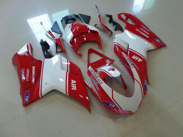 Carenado Moto Ducati 848 1098 1198 07-14 - Rojo & Blanco Air Carenado Moto Ducati 848 1098 1198 07-14 - Rojo & Blanco Air