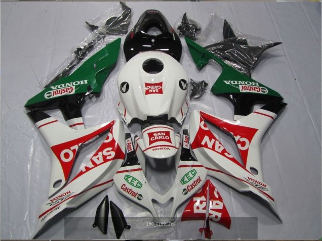 Carenado Moto Honda CBR 600 RR 07-08 - Blanco Rojo Verde San Carlo Castrol Carenado Moto Honda CBR 600 RR 07-08 - Blanco Rojo Verde San Carlo Castrol