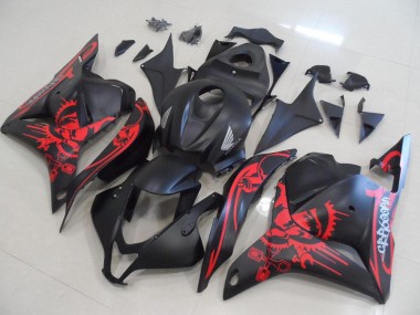 Carenado Moto Honda CBR 600 RR 09-12 - Negro Mate con Rojo Cráneo