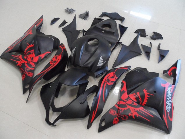 Carenado Moto Honda CBR 600 RR 09-12 - Negro Mate con Rojo Cráneo Carenado Moto Honda CBR 600 RR 09-12 - Negro Mate con Rojo Cráneo