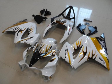 Carenado Moto Honda VFR 800 02-13 - Blanco Oro Negro Llama