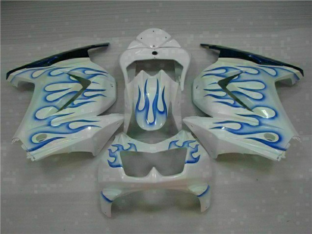 Carenado Moto Kawasaki EX250 08-12 - Blanco Azul Llama Carenado Moto Kawasaki EX250 08-12 - Blanco Azul Llama