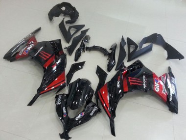 Carenado Moto Kawasaki ZX 300R 13-16 - Negro Rojo Monster