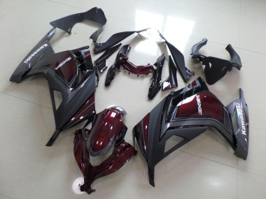 Carenado Moto Kawasaki ZX 300R 13-16 - Oscuro Rojo & Gris