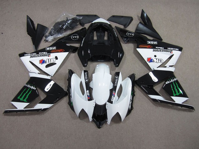 Carenado Moto Kawasaki ZX10R 03-05 - Negro Blanco Monster Carenado Moto Kawasaki ZX10R 03-05 - Negro Blanco Monster