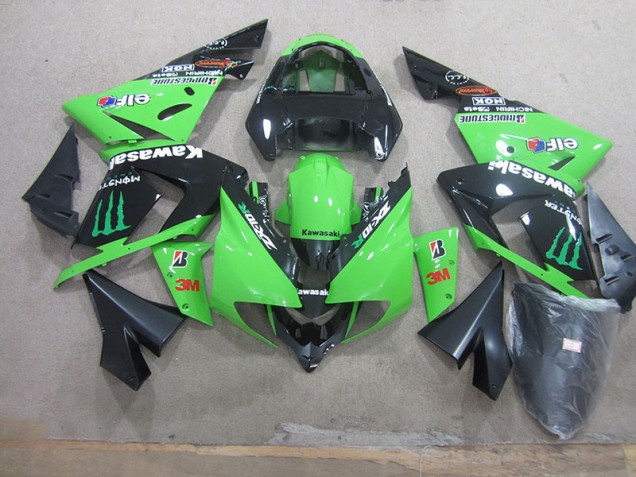 Carenado Moto Kawasaki ZX10R 03-05 - Negro Verde 3M Monster Carenado Moto Kawasaki ZX10R 03-05 - Negro Verde 3M Monster