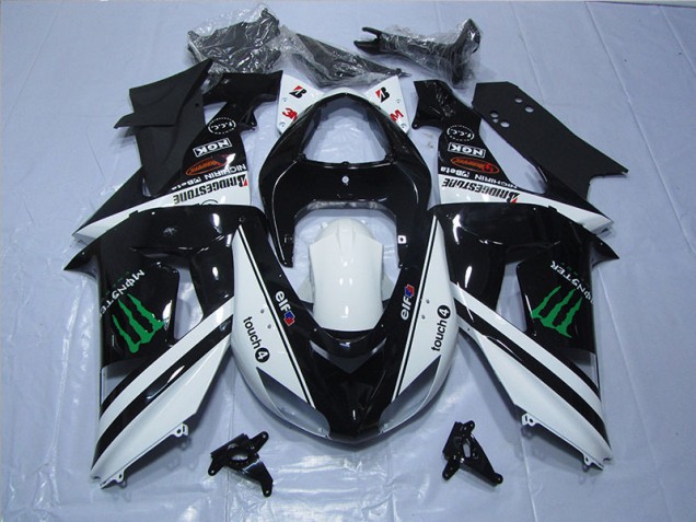 Carenado Moto Kawasaki ZX10R 06-07 - Negro Blanco Touch4 Monster Carenado Moto Kawasaki ZX10R 06-07 - Negro Blanco Touch4 Monster