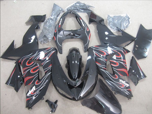 Carenado Moto Kawasaki ZX10R 06-07 - Negro Rojo Blanco Llama Ninja Carenado Moto Kawasaki ZX10R 06-07 - Negro Rojo Blanco Llama Ninja