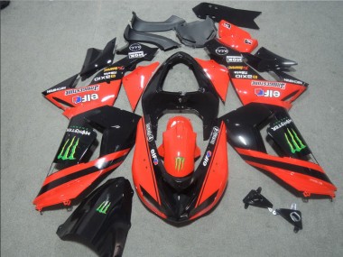 Carenado Moto Kawasaki ZX10R 06-07 - Negro Rojo Touch4 Monster