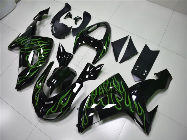 Carenado Moto Kawasaki ZX10R 06-07 - Negro Verde Llama Carenado Moto Kawasaki ZX10R 06-07 - Negro Verde Llama