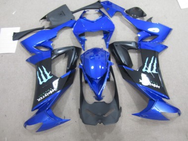 Carenado Moto Kawasaki ZX10R 08-10 - Negro Azul Monster
