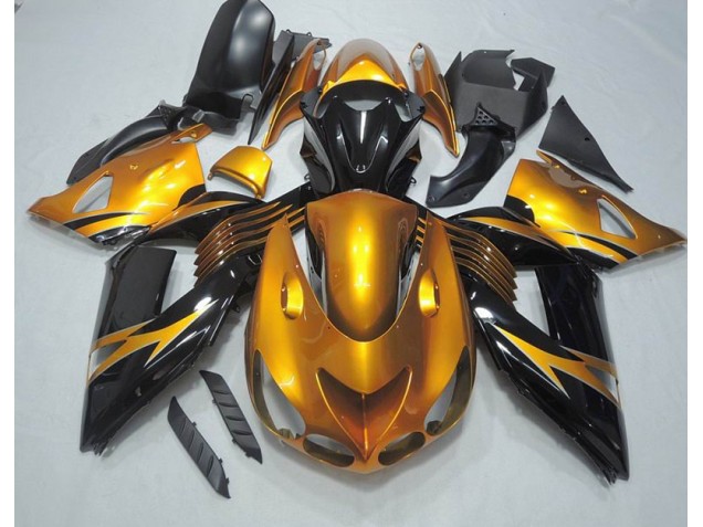 Carenado Moto Kawasaki ZX14R ZZR 1400 06-11 - Oro Negro