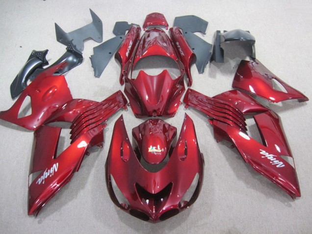 Carenado Moto Kawasaki ZX14R ZZR 1400 06-11 - Rojo Blanco Ninja Calcomanía Carenado Moto Kawasaki ZX14R ZZR 1400 06-11 - Rojo Blanco Ninja Calcomanía