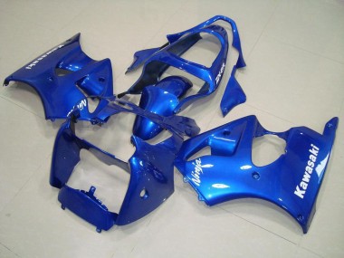 Carenado Moto Kawasaki ZX6R 00-02 - Azul con Blanco Calcomanías