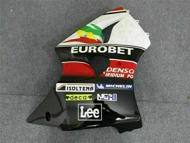 Carenado Moto Kawasaki ZX6R 00-02 - Negro Blanco Eurobet