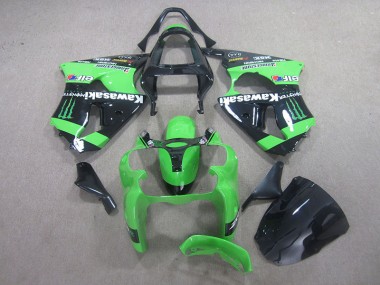 Carenado Moto Kawasaki ZX6R 00-02 - Negro Verde Monster