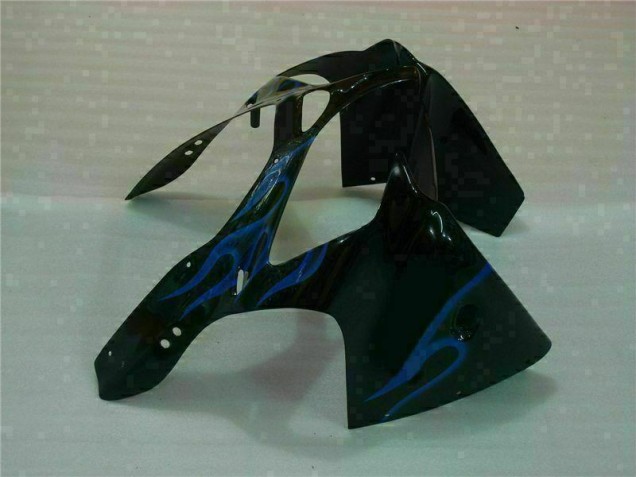 Carenado Moto Kawasaki ZX6R 00-02 - Negro con Azul Llama Carenado Moto Kawasaki ZX6R 00-02 - Negro con Azul Llama