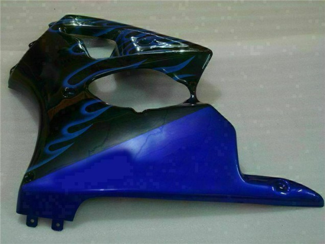 Carenado Moto Kawasaki ZX6R 00-02 - Negro con Azul Llama Carenado Moto Kawasaki ZX6R 00-02 - Negro con Azul Llama