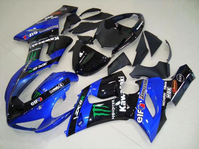 Carenado Moto Kawasaki ZX6R 05-06 - Caramelo Azul Monster