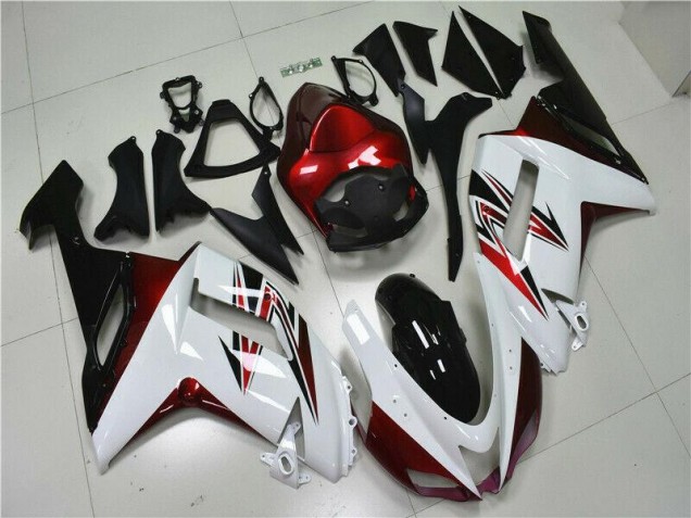 Carenado Moto Kawasaki ZX6R 07-08 - Blanco Negro Rojo Carenado Moto Kawasaki ZX6R 07-08 - Blanco Negro Rojo