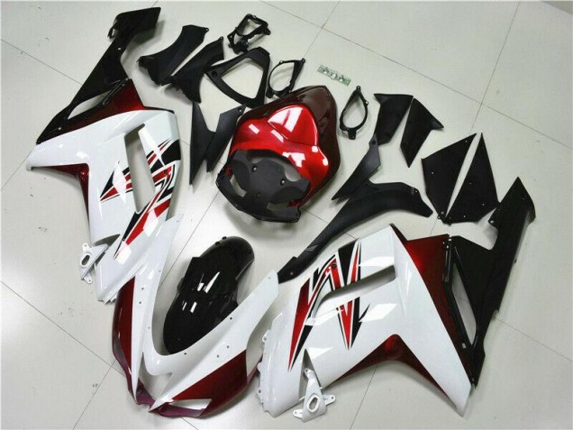 Carenado Moto Kawasaki ZX6R 07-08 - Blanco Negro Rojo Carenado Moto Kawasaki ZX6R 07-08 - Blanco Negro Rojo