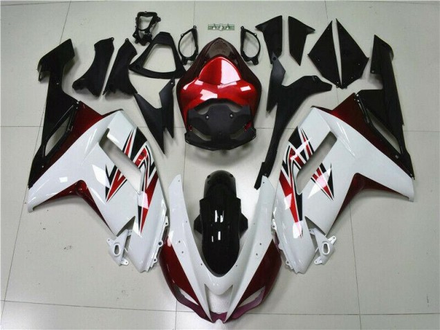 Carenado Moto Kawasaki ZX6R 07-08 - Blanco Negro Rojo Carenado Moto Kawasaki ZX6R 07-08 - Blanco Negro Rojo