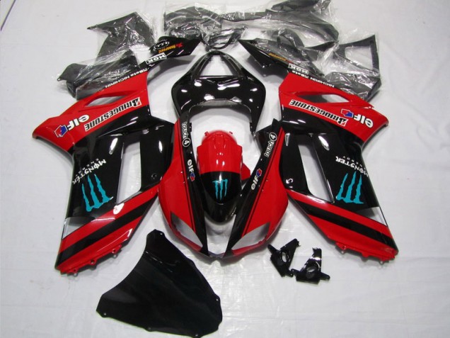 Carenado Moto Kawasaki ZX6R 07-08 - Rojo Negro Monster Carenado Moto Kawasaki ZX6R 07-08 - Rojo Negro Monster