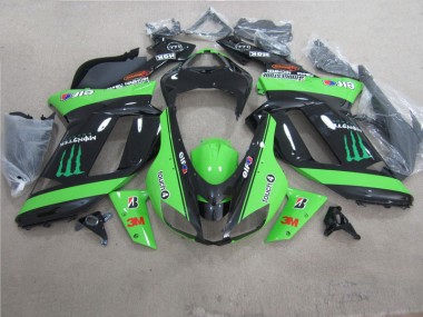 Carenado Moto Kawasaki ZX6R 07-08 - Verde Negro 3M Monster