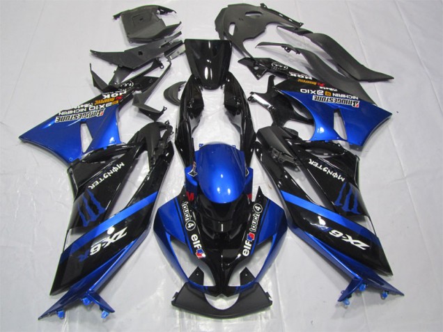 Carenado Moto Kawasaki ZX6R 09-12 - Negro Azul Monster Carenado Moto Kawasaki ZX6R 09-12 - Negro Azul Monster
