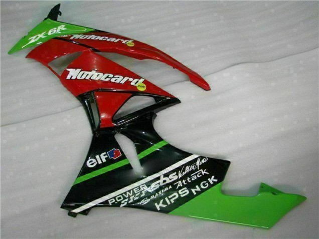 Carenado Moto Kawasaki ZX6R 09-12 - Negro Rojo Verde Motocard Carenado Moto Kawasaki ZX6R 09-12 - Negro Rojo Verde Motocard