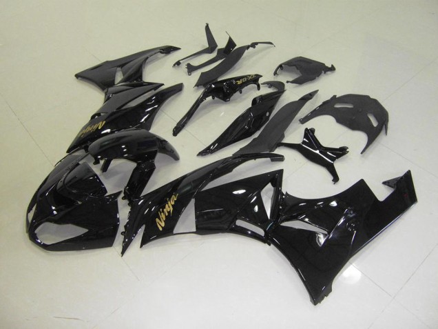 Carenado Moto Kawasaki ZX6R 09-12 - Negro con Oro Pegatinas