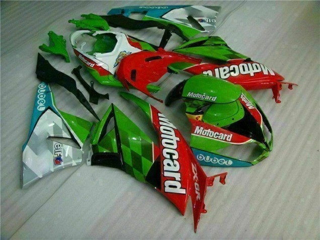 Carenado Moto Kawasaki ZX6R 09-12 - Rojo Verde Motocard Carenado Moto Kawasaki ZX6R 09-12 - Rojo Verde Motocard