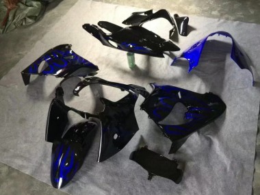 Carenado Moto Kawasaki ZX9R 00-01 - Brillante Negro Azul Llama