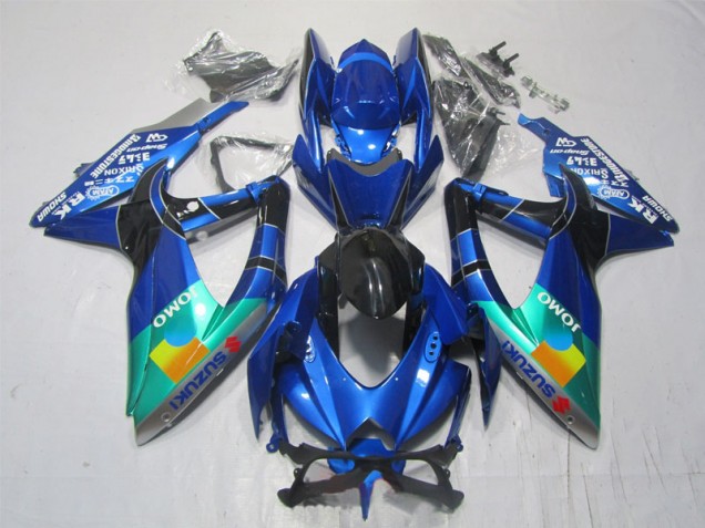 Carenado Moto Suzuki GSXR 1000 K7 07-08 - Azul Negro Verde Jomo Carenado Moto Suzuki GSXR 1000 K7 07-08 - Azul Negro Verde Jomo