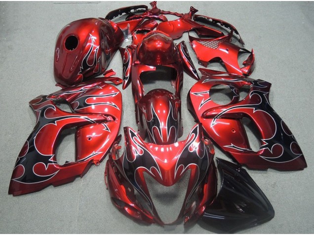 Carenado Moto Suzuki GSXR 1300 Hayabusa 08-19 - Rojo Negro Llama Carenado Moto Suzuki GSXR 1300 Hayabusa 08-19 - Rojo Negro Llama