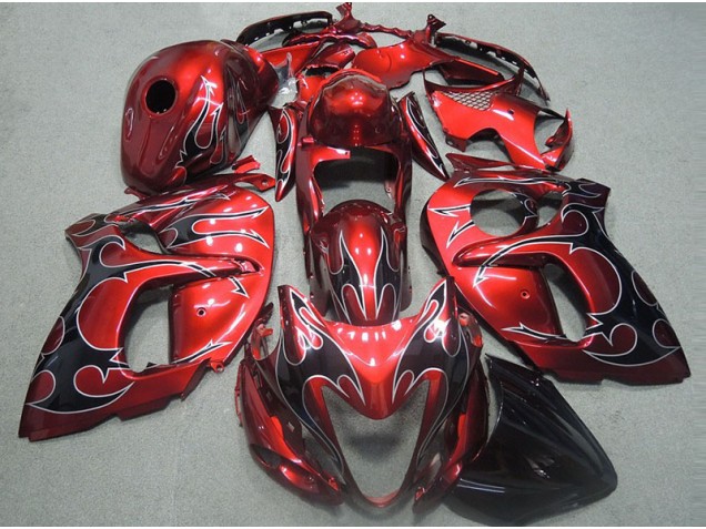 Carenado Moto Suzuki GSXR 1300 Hayabusa 96-07 - Rojo con Negro Llama Carenado Moto Suzuki GSXR 1300 Hayabusa 96-07 - Rojo con Negro Llama